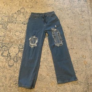 Ripped mom jeans